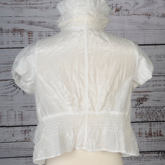 White, Structured Open Front Jacket by Mine, Size M - Picture 3 of 6